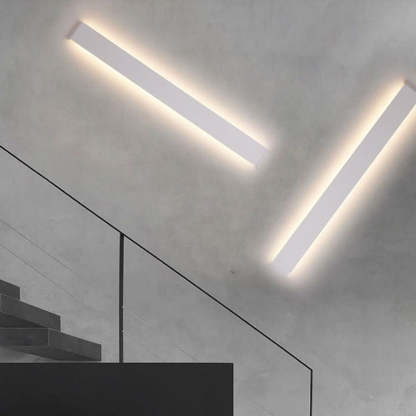 Edge Moderno LED Aplique Interior Rectangular Negro/Cuarto de Baño/Salón Blanco/Dorado