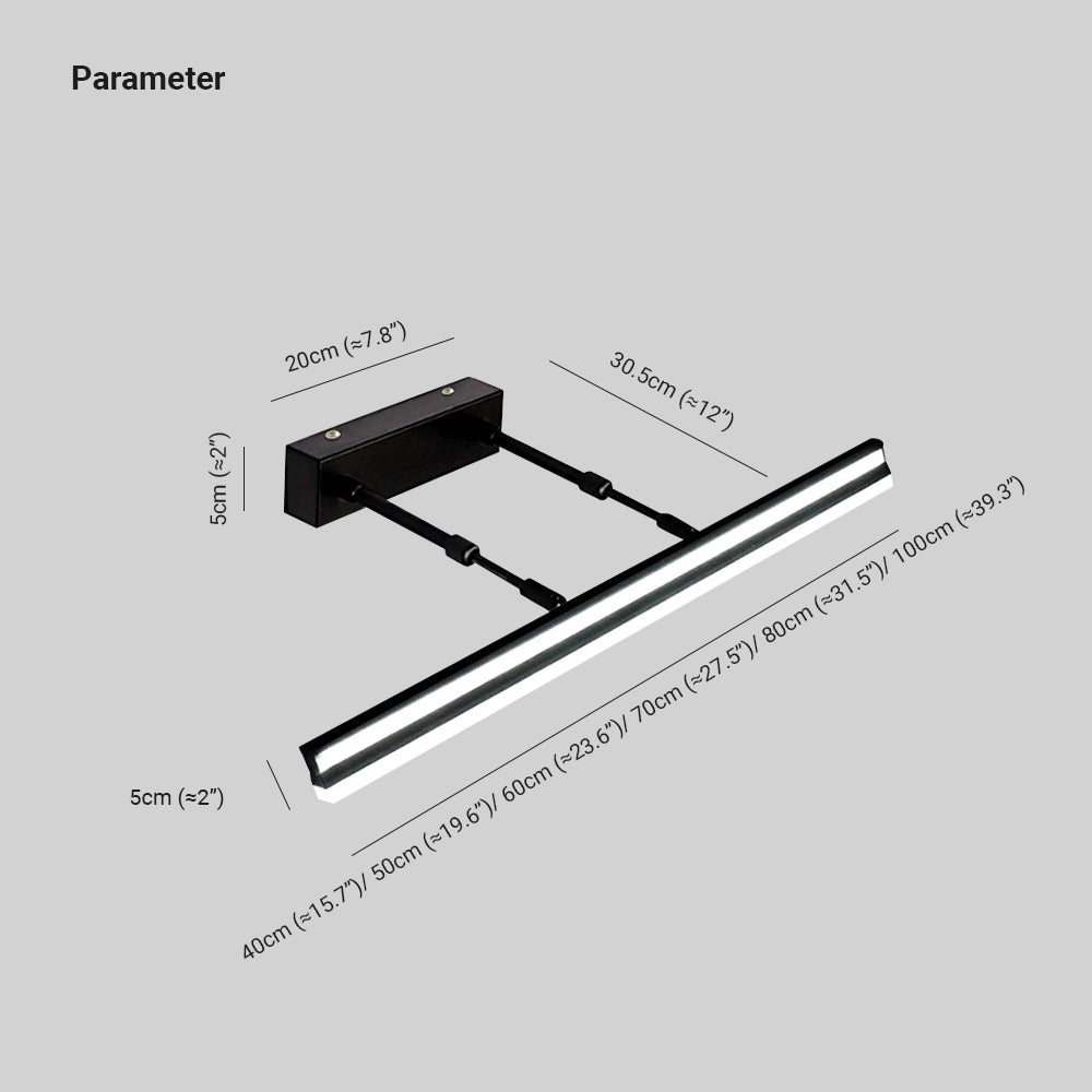 Edge Moderno Rectángulo Metal LED Ajustable Aplique de Pared Negro