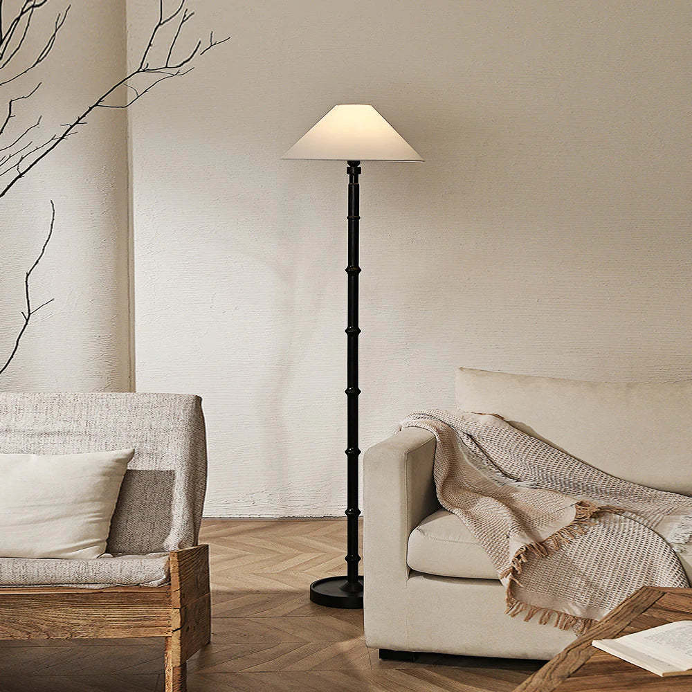 Retro Crackle Black Resin Floor Lamp