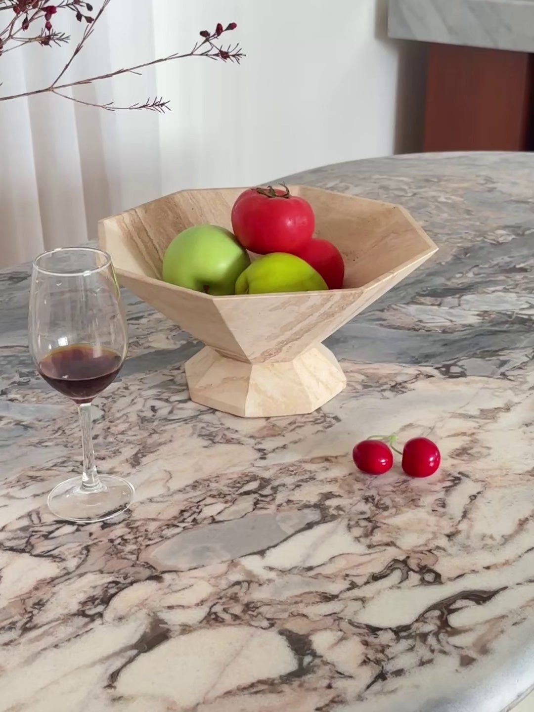 Facet Pedestal Bowl Bandeja De Almacenamiento