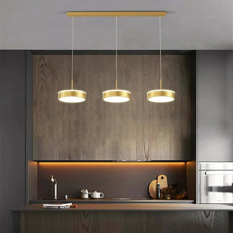 Raheel Simple Círcula Metal/Acrílico Lámpara Colgante Negra/Oro