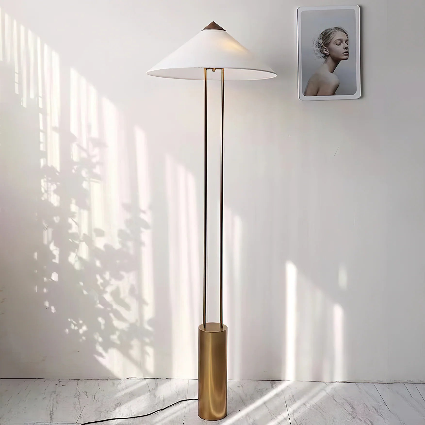 Axis Twin Post Cone Shade Metal Floor Lamp