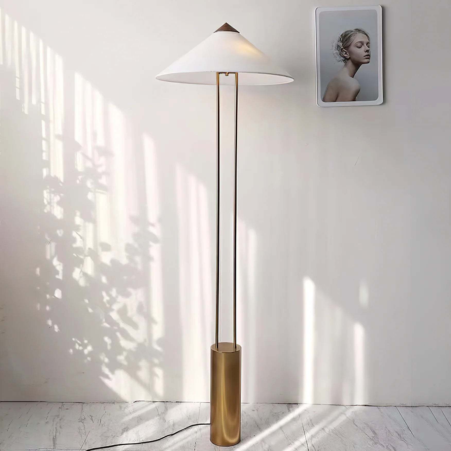 Axis Twin Post Cone Shade Metal Floor Lamp