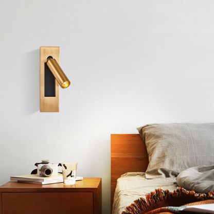 Orr Moderno LED Giratorio Luz de Pared Foco de Pared Negro Oro Residencial Dormitorio Metal