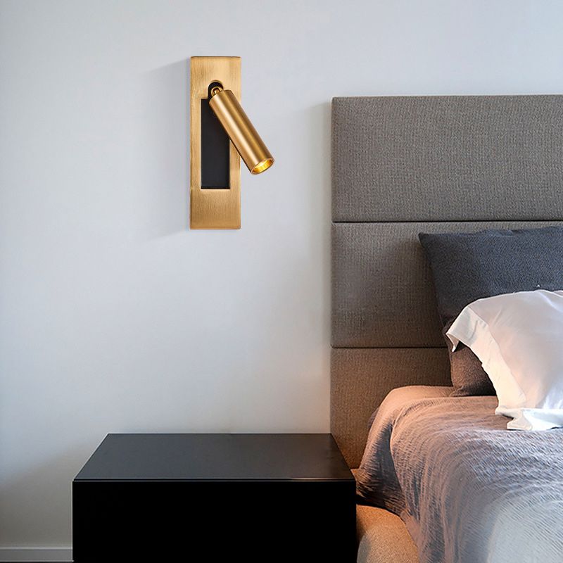 Orr Moderno LED Giratorio Luz de Pared Foco de Pared Negro Oro Residencial Dormitorio Metal