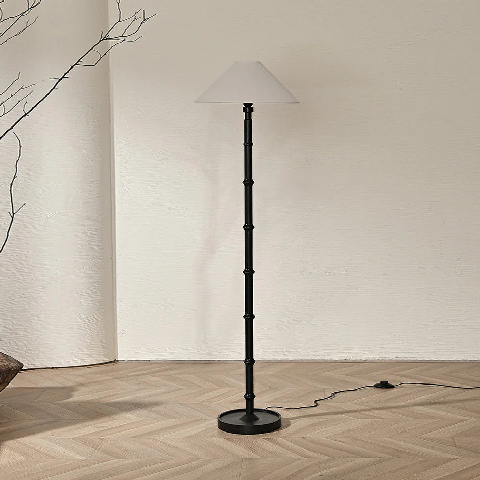 Retro Crackle Black Resin Floor Lamp