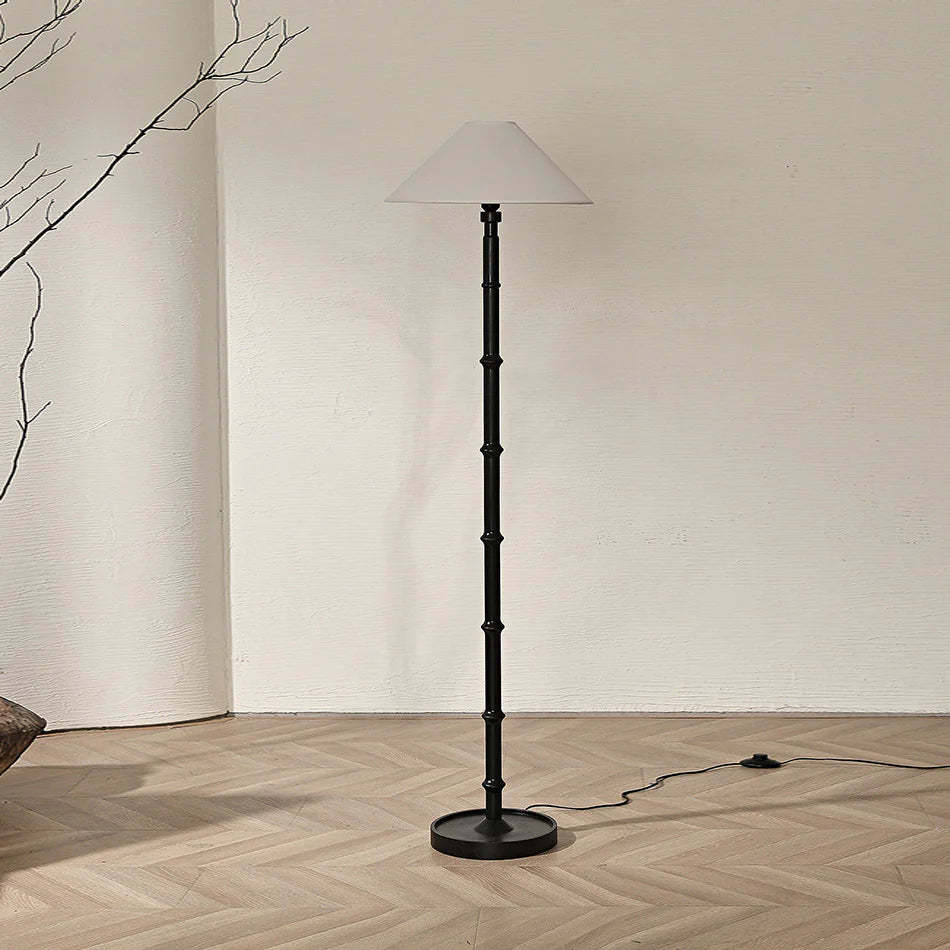 Retro Crackle Black Resin Floor Lamp