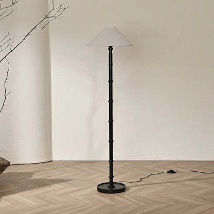 Retro Crackle Black Resin Floor Lamp