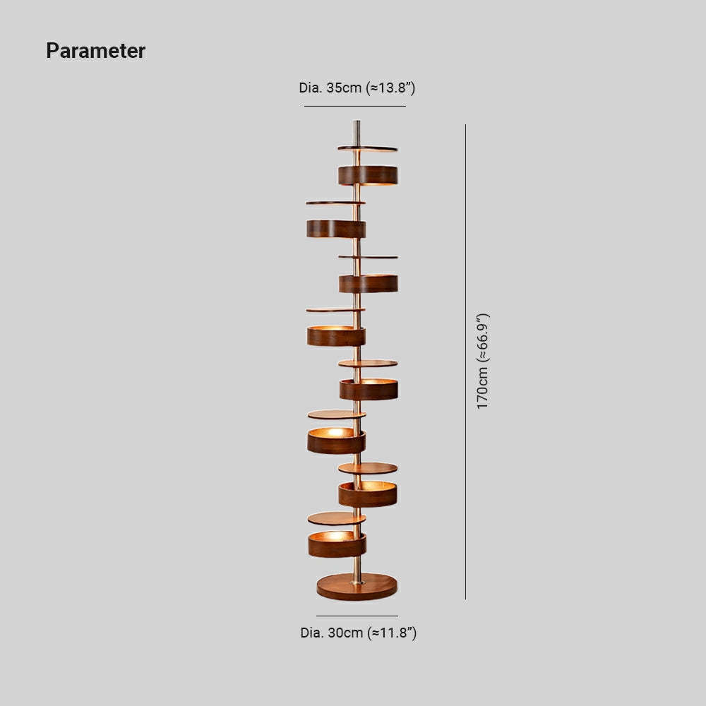 Drift Cylindrical Wood Floor Lamp