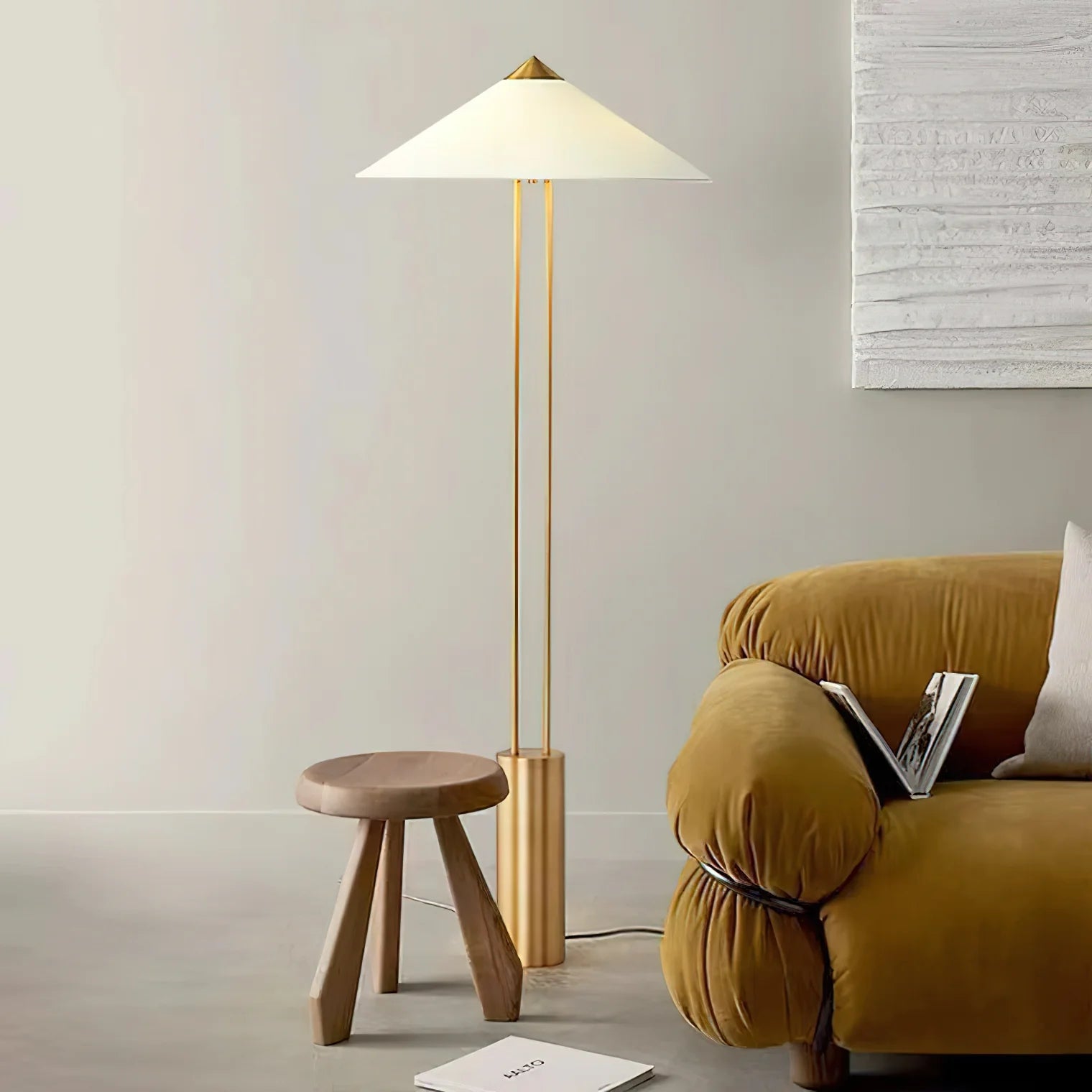 Axis Twin Post Cone Shade Metal Floor Lamp