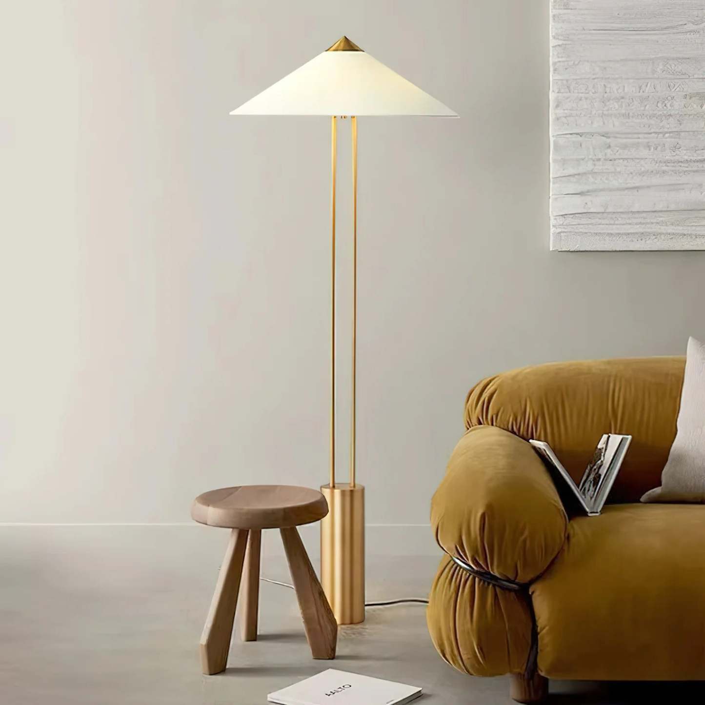 Axis Twin Post Cone Shade Metal Floor Lamp