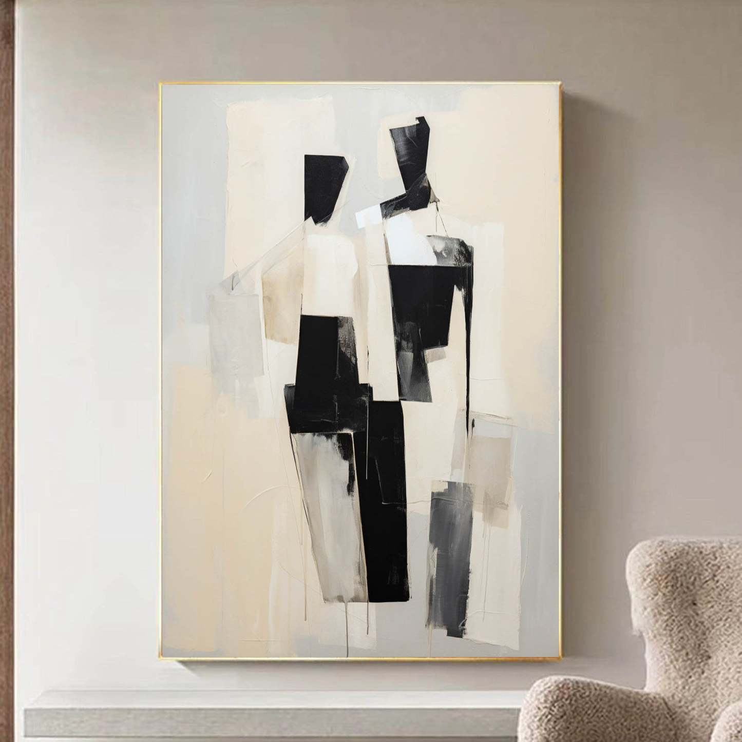 Arte De Retrato Abstracto En Lienzo Enmarcado Al Óleo | Las Sola