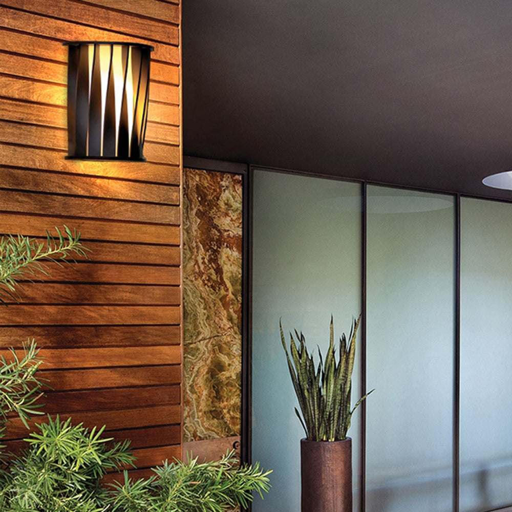 Orr Minimalista LED Aplique Exterior Blanco/Negro Jardín/Balcón/Terraza Aluminio Acrílico 2 Colores 32CM Largo