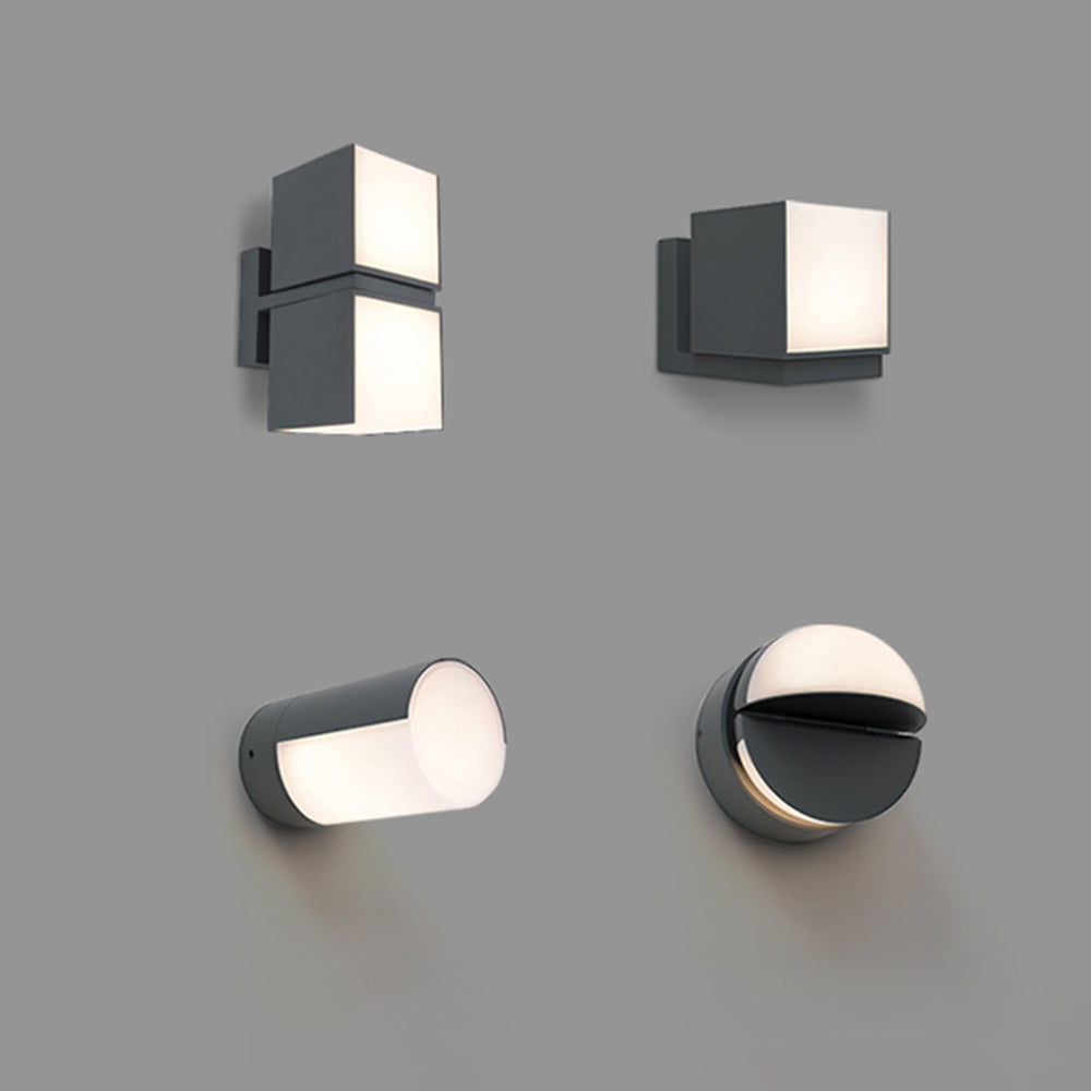 Orr Moderna Lámpara de pared Exterior LED Geometría para Pasillo Metal y Acrílico Giratoria