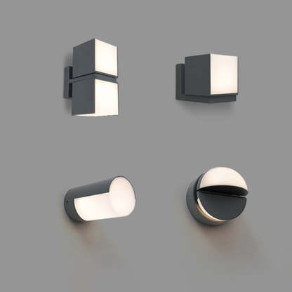Orr Moderna Lámpara de pared Exterior LED Geometría para Pasillo Metal y Acrílico Giratoria