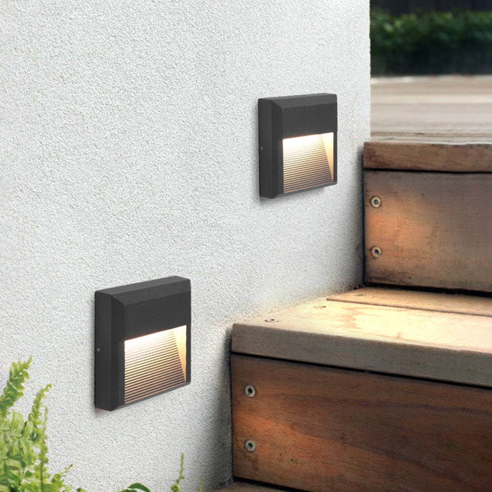 Orr Moderno Redondo Cuadrado Metal Aplique Exterior