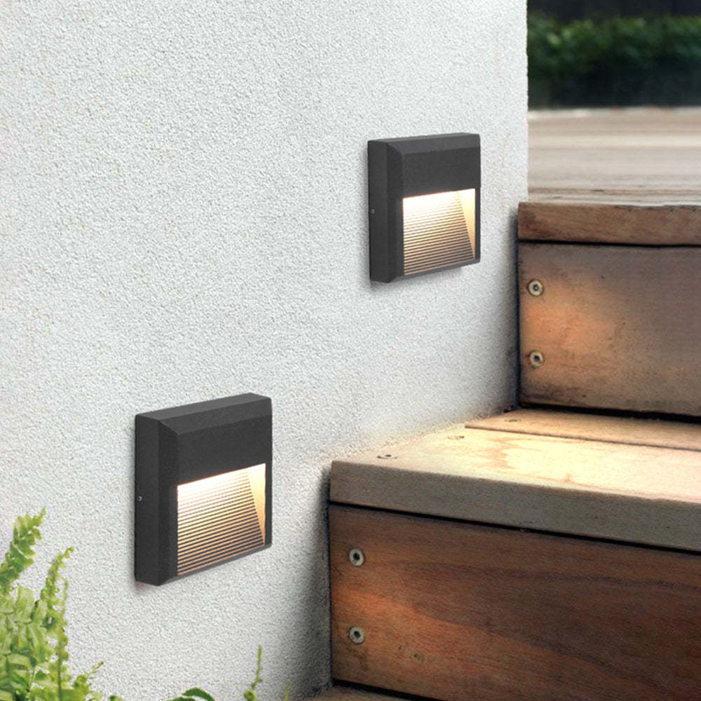 Orr Moderno Redondo Cuadrado Metal Aplique Exterior