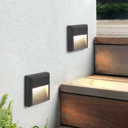 Orr Moderno Redondo Cuadrado Metal Aplique Exterior