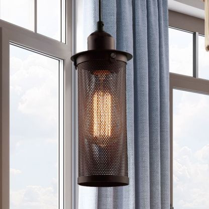 Sanna Retro LED Lámpara Colgante Negro óxido Residencial Dormitorio Metal