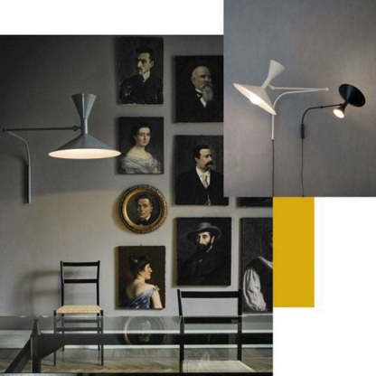 Brady Moderno Diseño Metal Aplique de Pared Blanco/Negro/Gris