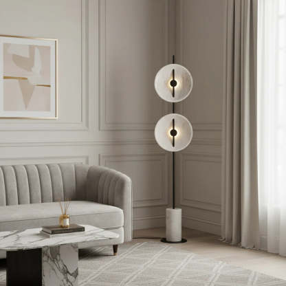 Dune Marble Round Resin Floor Lamp