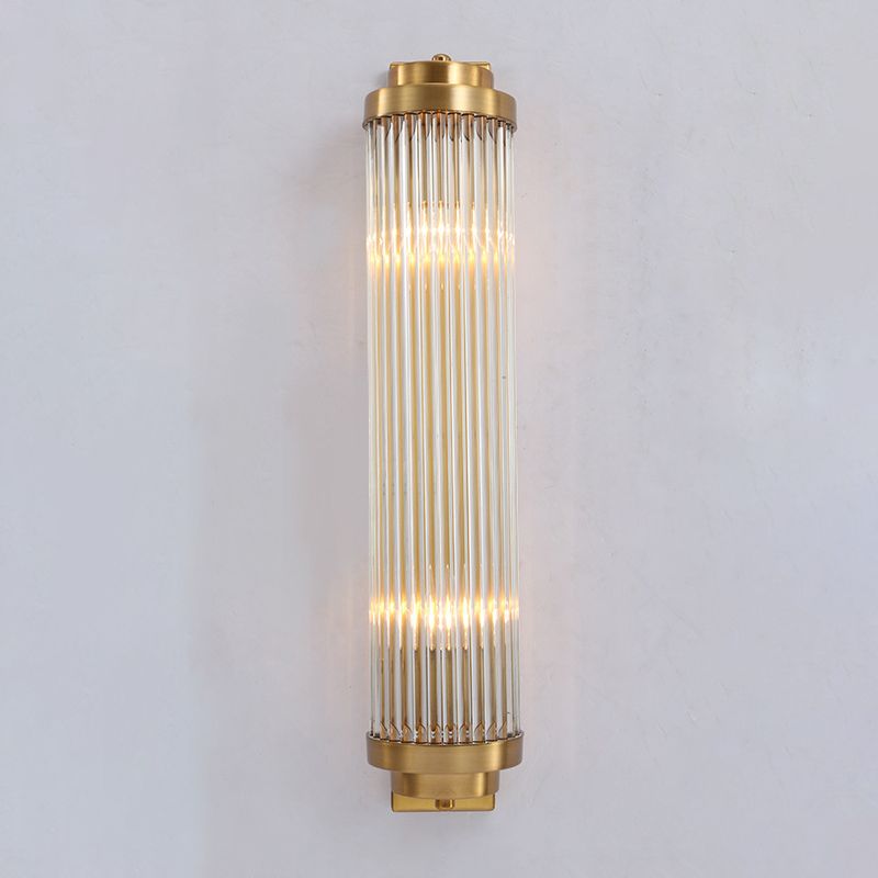 Orr Moderno Cilíndrico LED Aplique Oro Dormitorio/Pasillo Interior Metal y Cristal 45/50CM Largo