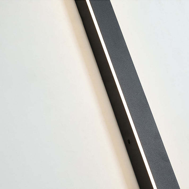 Edge Minimalista Lineal Metal Acrílico Aplique de Pared Exterior Negro