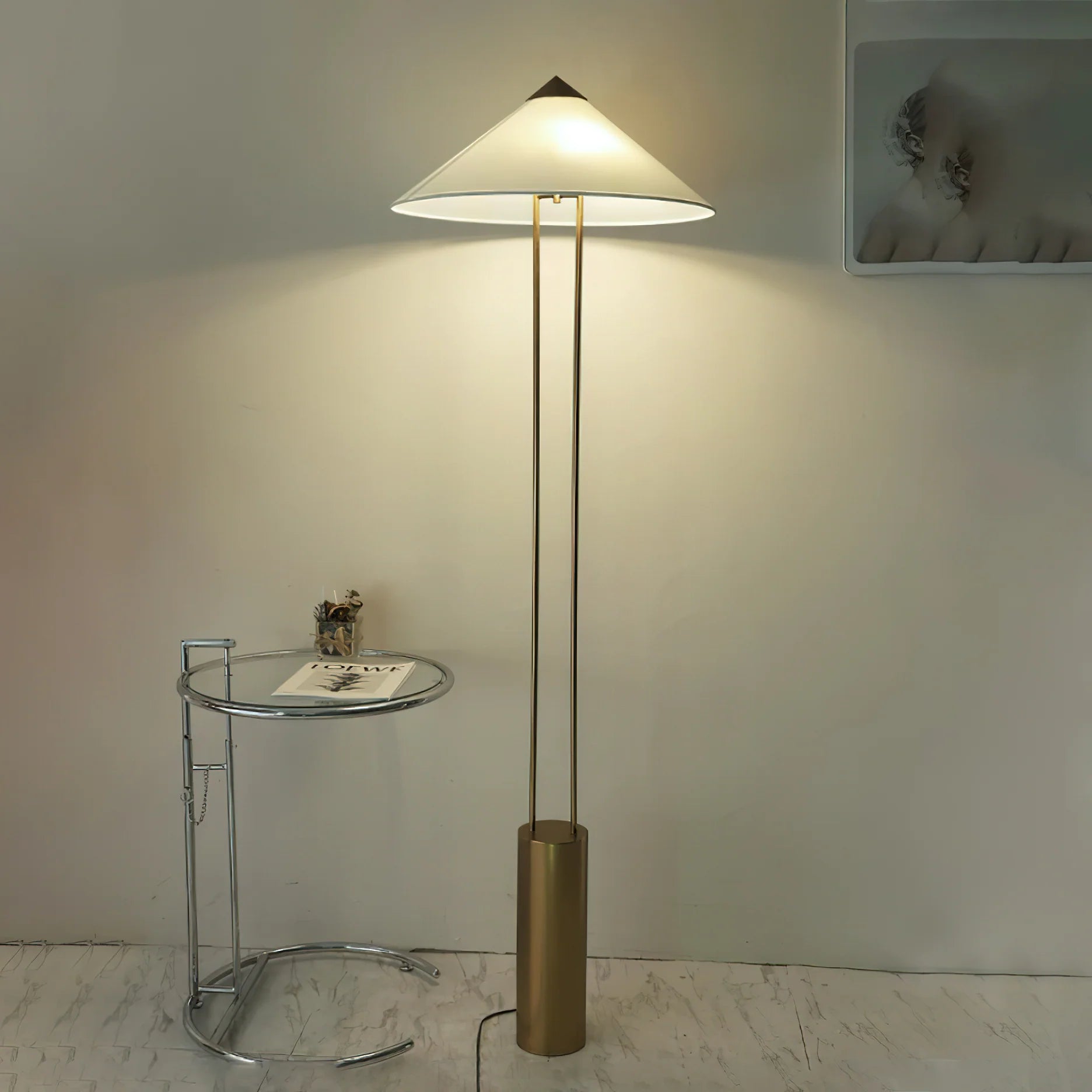 Axis Twin Post Cone Shade Metal Floor Lamp