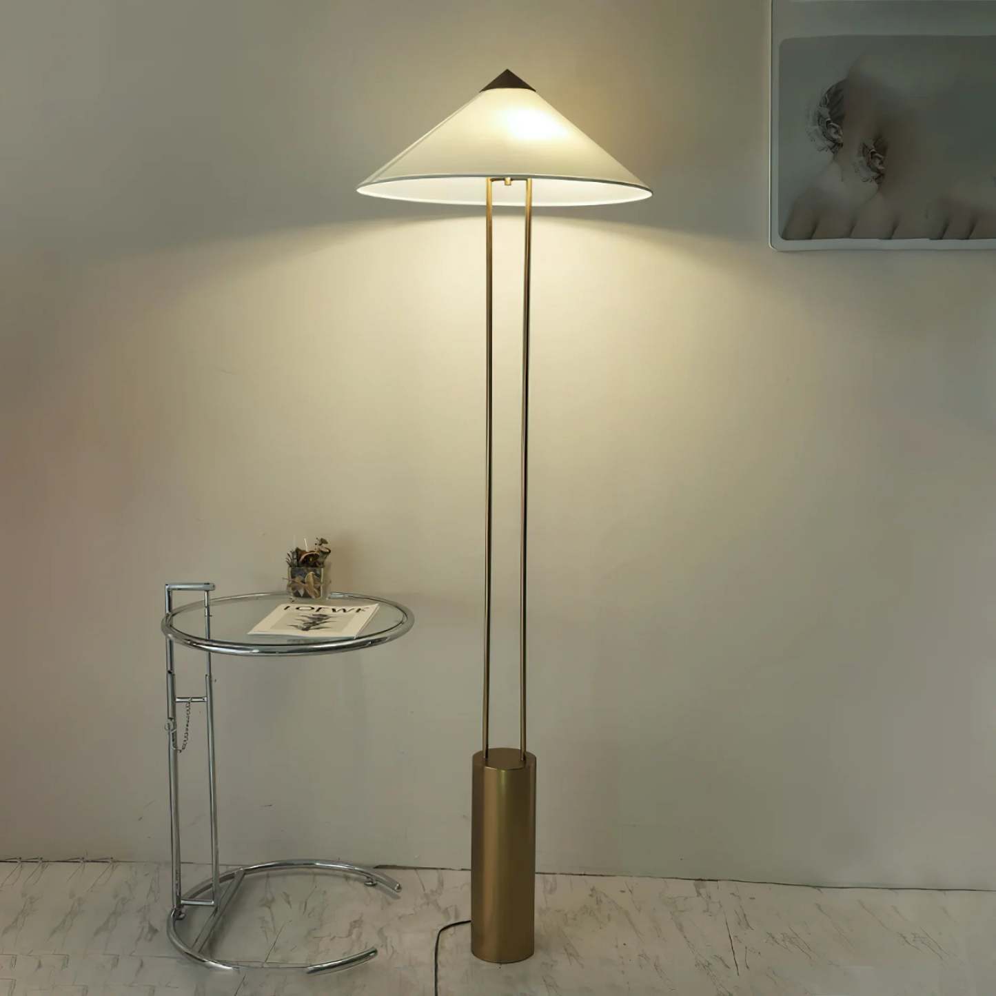 Axis Twin Post Cone Shade Metal Floor Lamp