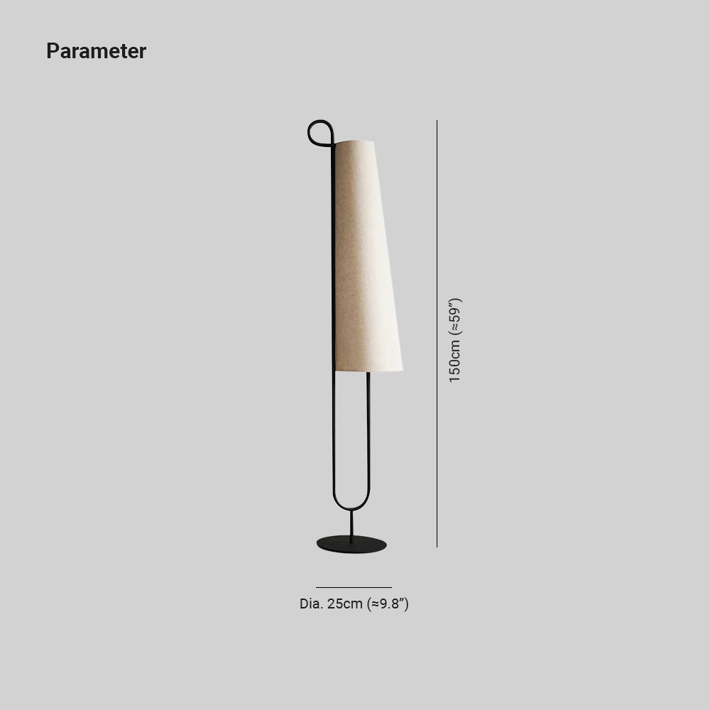 Hakka Minimalist Fabric Cone Floor Lamp