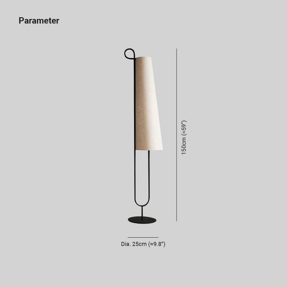 Hakka Minimalist Fabric Cone Floor Lamp