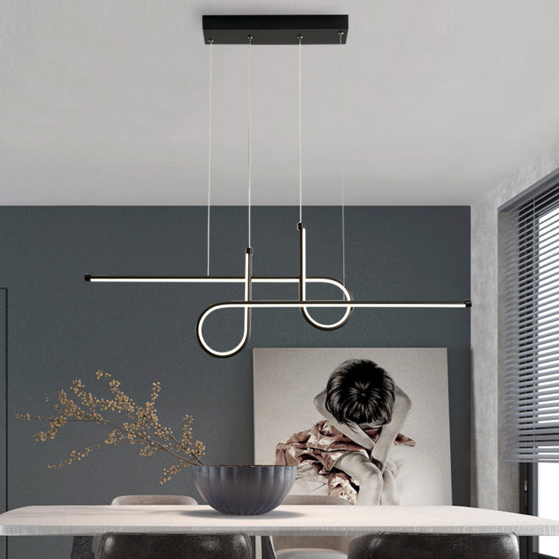 Bouvet Lámpara Colgante LED Comedor/Mesa de Comedor, Negro/Oro, Metal