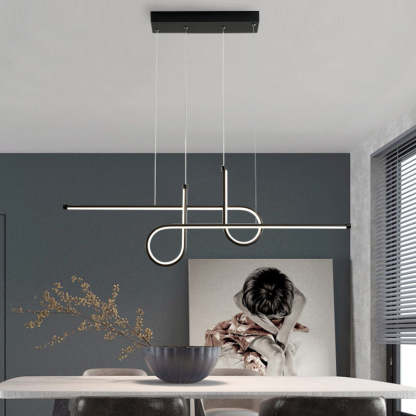 Bouvet Lámpara Colgante LED Comedor/Mesa de Comedor, Negro/Oro, Metal