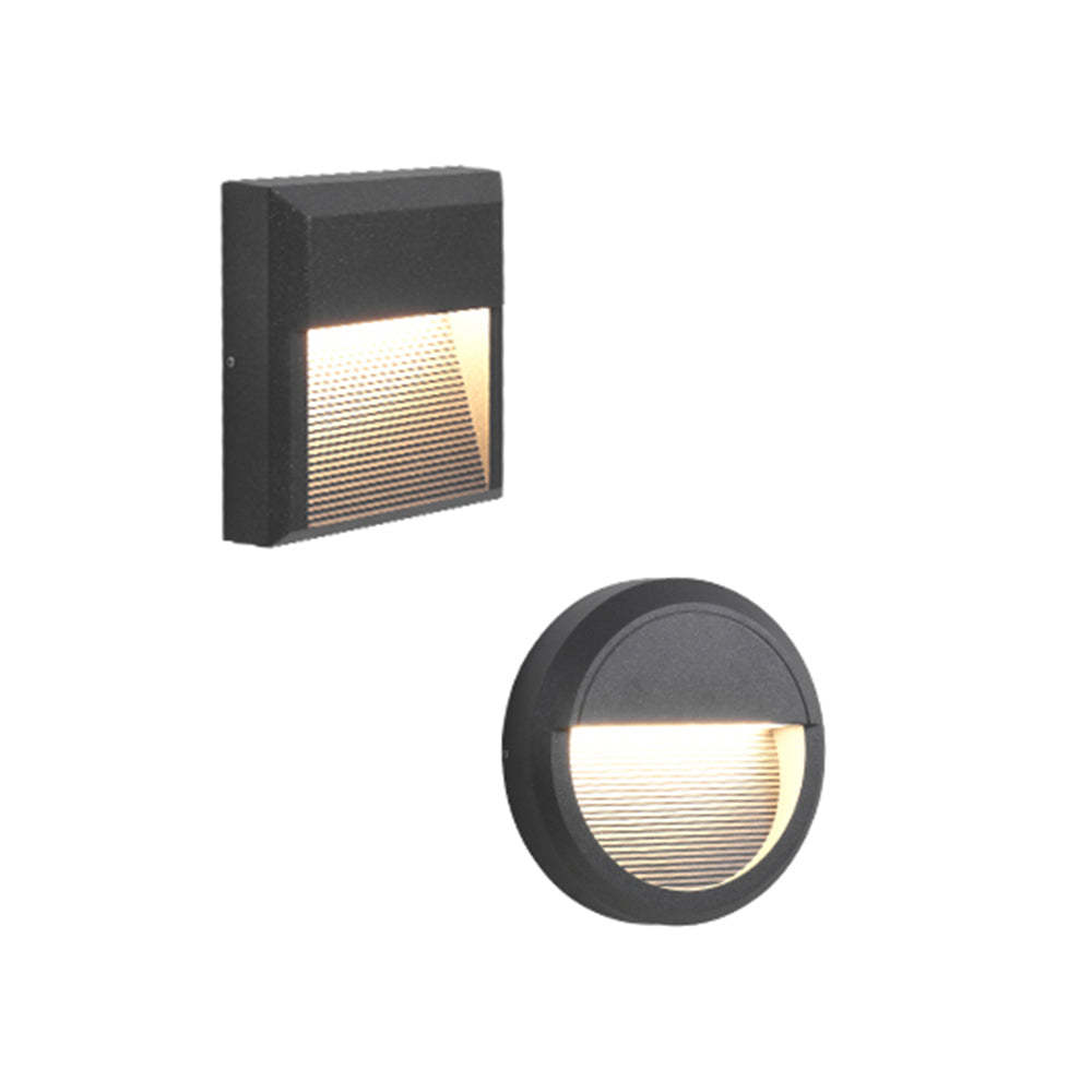 Orr Moderno Redondo Cuadrado Metal Aplique Exterior