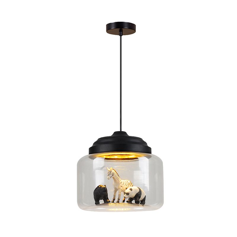 Leilani Lámpara Colgante LED Diseño Animal Negro/Blanco Sala De Estar/Dormitorio/Guardería Metal & Vidrio ∅ 24CM