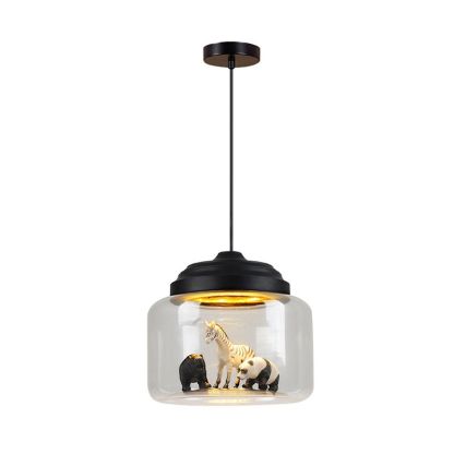 Leilani Lámpara Colgante LED Diseño Animal Negro/Blanco Sala De Estar/Dormitorio/Guardería Metal & Vidrio ∅ 24CM