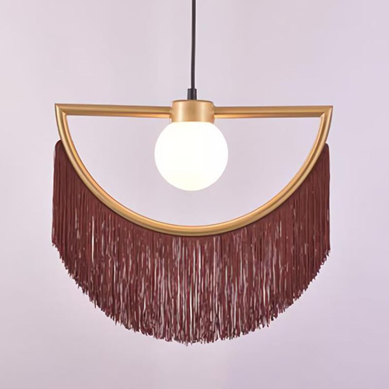 Minori Semicircular Lámpara Colgante, 4 Colores, Metal Tejido