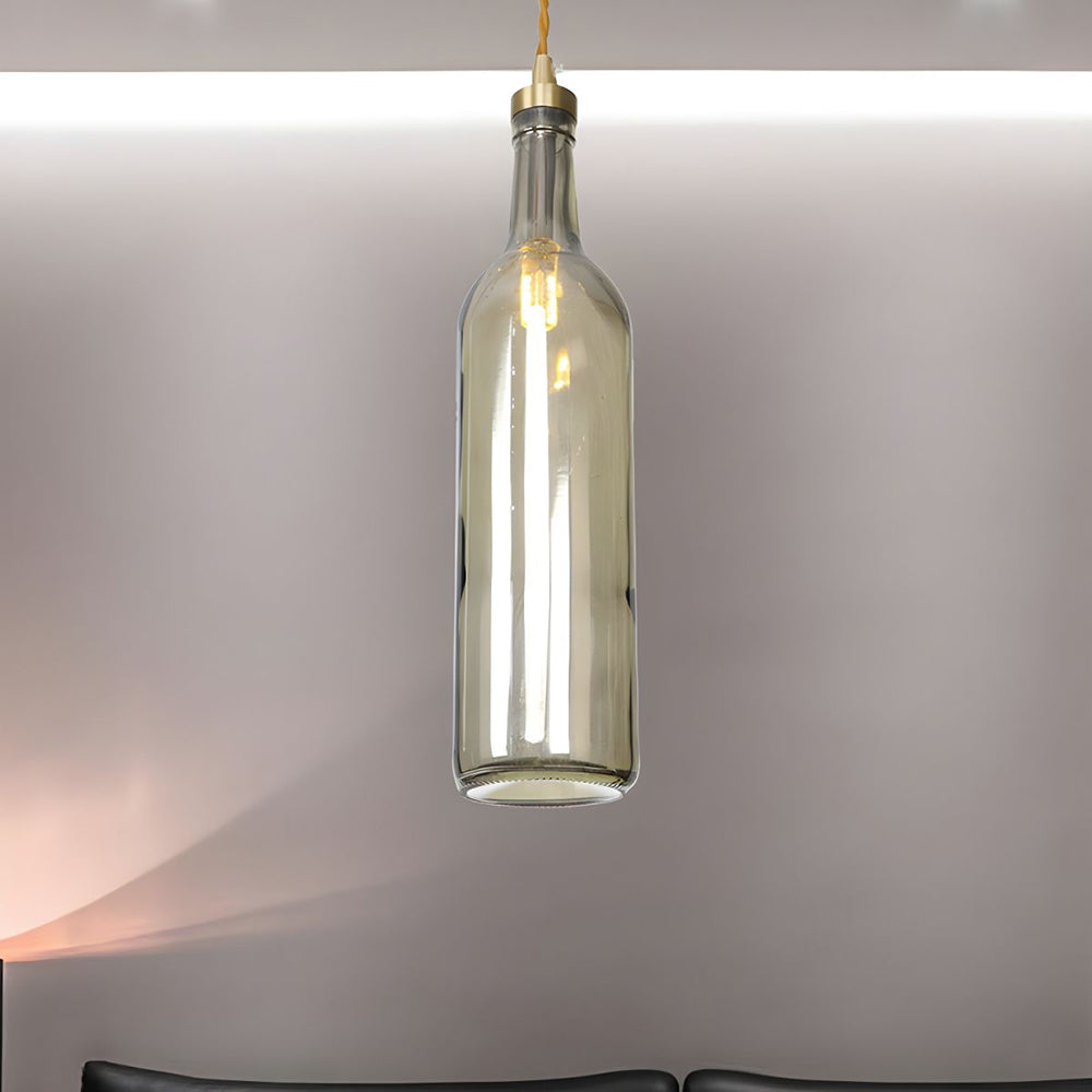 Hailie Industrial Botella de Vino Vaso Lámpara Colgante Vistoso Sala de Estar