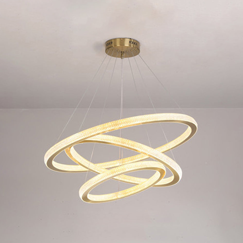 Kirsten Moderno Anillo LED Araña Oro Residencial Dormitorio Metal