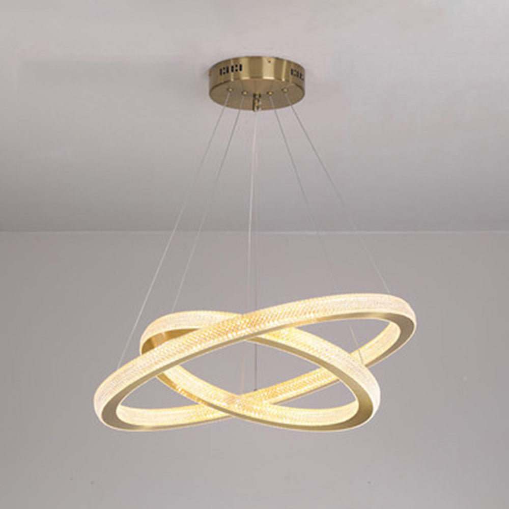 Kirsten Moderno Anillo LED Araña Oro Residencial Dormitorio Metal
