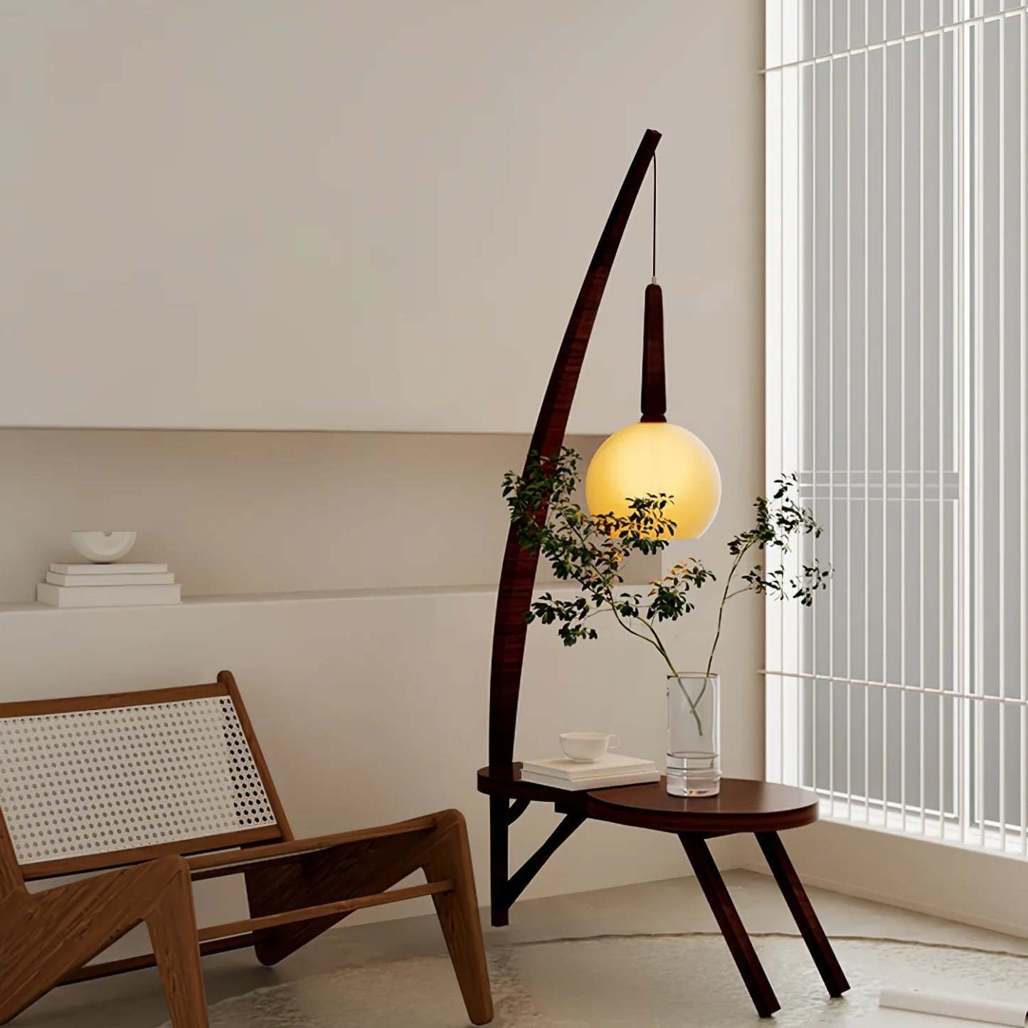 Drift Solid Wood Coffee Table Floor Lamp