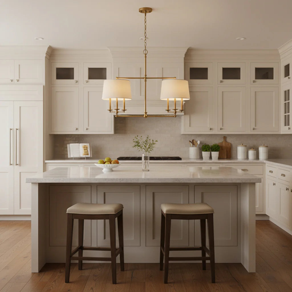 Axis Fabric Brass Chandelier