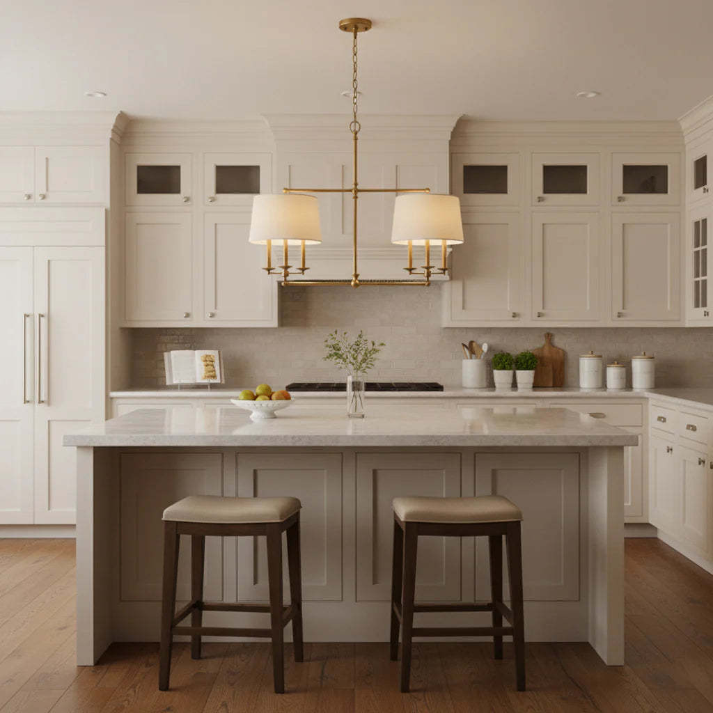Axis Fabric Brass Chandelier