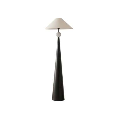 Hakka Fabric Metal Cone Floor Lamp