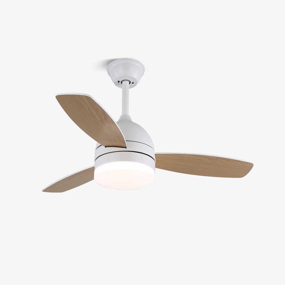 Ventilador de Techo Minimalista Selena de Madera con Luz, vista frontal