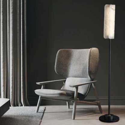 Dune Minimalist Alabaster Floor Lamp