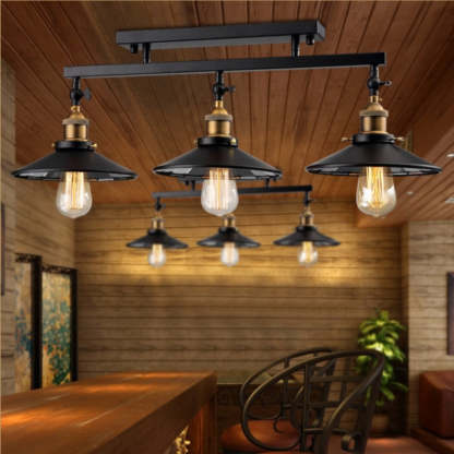 Cooley Vintage Lámpara de Techo LED Negro Sala de Estar/Dormitorio/Comedor Metal 90CM de Largo