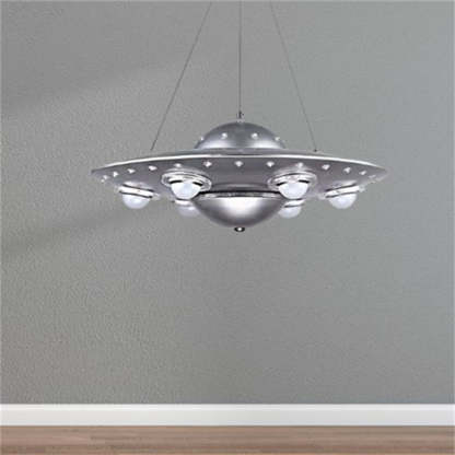 Alessio Diseño OVNI LED Lámpara Colgante Plata Dormitorio/Habitación Infantil Metal y Vidrio ∅ 50CM