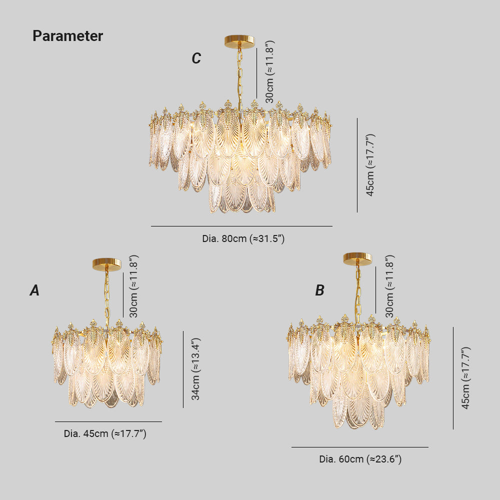 Verona Glass Leaf Chandelier
