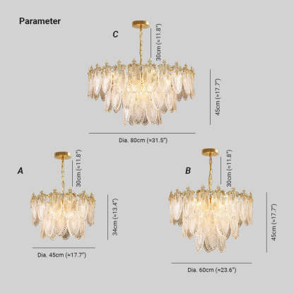Verona Glass Leaf Chandelier